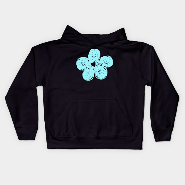 Light Blue Flower Kids Chalkboard Drawing Kids Hoodie by RageRabbit